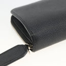 SAINT LAURENT Bifold Wallet Leather Black Silver Auth bs34223-9