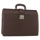 BURBERRY Business Bag Leather Brown Silver Auth bs34224-1
