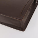 BURBERRY Business Bag Leather Brown Silver Auth bs34224-9