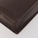 BURBERRY Business Bag Leather Brown Silver Auth bs34224-14