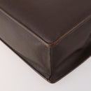 BURBERRY Business Bag Leather Brown Silver Auth bs34224-15
