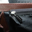 BURBERRY Business Bag Leather Brown Silver Auth bs34224-20