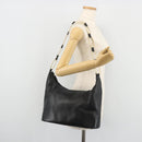 GUCCI Shoulder Bag Leather Black Gold 001 1998 1805 Auth bs34225-22