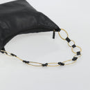 GUCCI Shoulder Bag Leather Black Gold 001 1998 1805 Auth bs34225-7