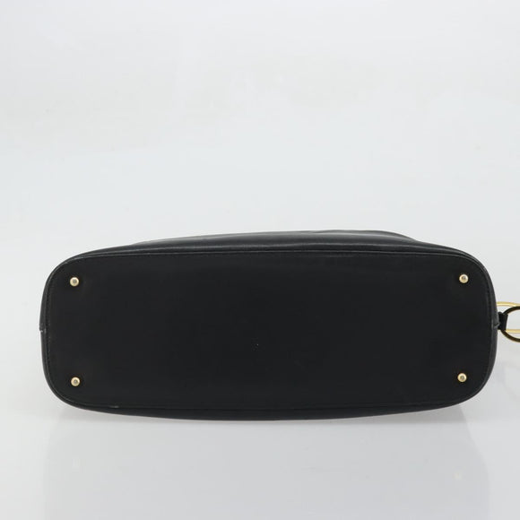 GUCCI Shoulder Bag Leather Black Gold 001 1998 1805 Auth bs34225