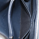 CELINE Chain Shoulder Bag Leather Navy Silver Auth bs34226-21
