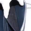 CELINE Chain Shoulder Bag Leather Navy Silver Auth bs34226-22