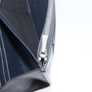 CELINE Chain Shoulder Bag Leather Navy Silver Auth bs34226-23