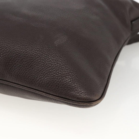 GUCCI Shoulder Bag Leather Brown Silver 233329 Auth bs34228