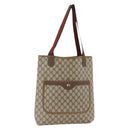 GUCCI GG Supreme Web Sherry Line Tote Bag PVC Beige 39 02 003 Auth bs34229-1