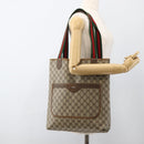 GUCCI GG Supreme Web Sherry Line Tote Bag PVC Beige 39 02 003 Auth bs34229-21