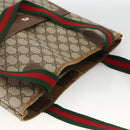 GUCCI GG Supreme Web Sherry Line Tote Bag PVC Beige 39 02 003 Auth bs34229-6