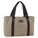 GUCCI GG Supreme Tote Bag PVC Beige 141624 Auth bs34230-1