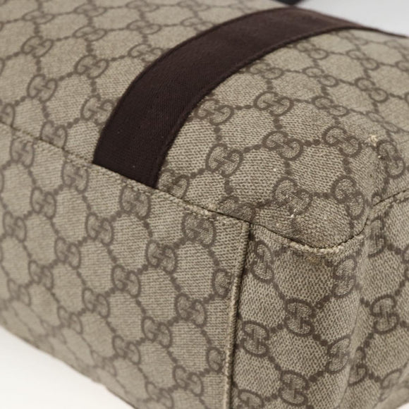 GUCCI GG Supreme Tote Bag PVC Beige 141624 Auth bs34230
