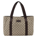 GUCCI GG Supreme Tote Bag PVC Beige 141624 Auth bs34230-2