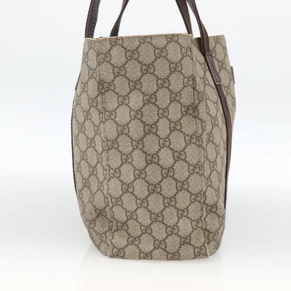 GUCCI GG Supreme Tote Bag PVC Beige 141624 Auth bs34230