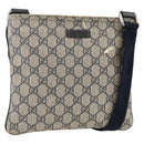 GUCCI GG Supreme Shoulder Bag PVC Navy Silver 201538 Auth bs34231-1