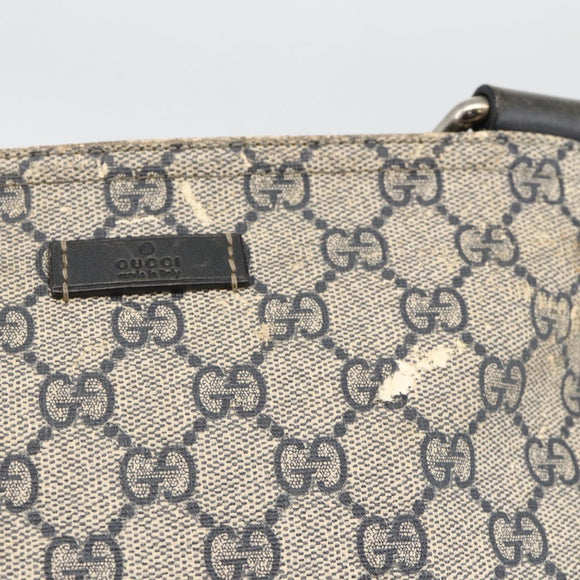 GUCCI GG Supreme Shoulder Bag PVC Navy Silver 201538 Auth bs34231