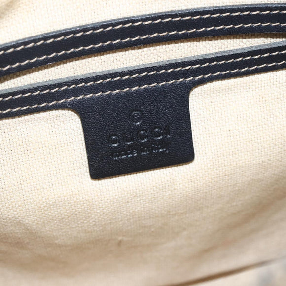 GUCCI GG Supreme Shoulder Bag PVC Navy Silver 201538 Auth bs34231
