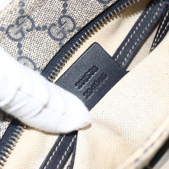 GUCCI GG Supreme Shoulder Bag PVC Navy Silver 201538 Auth bs34231