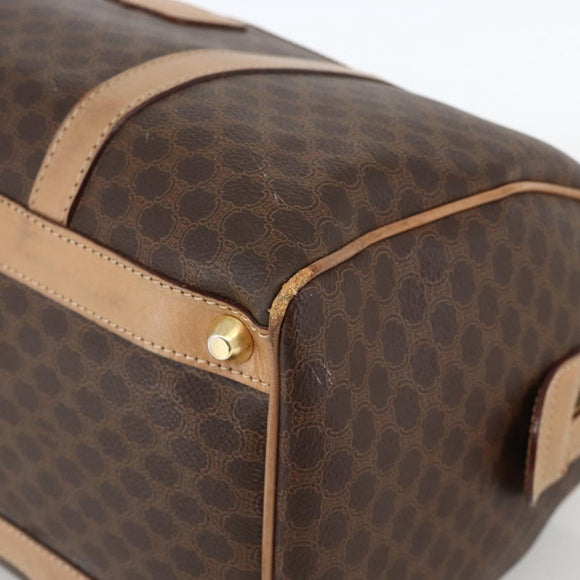 CELINE Macadam Canvas Hand Bag PVC Leather Brown Gold Auth bs34232