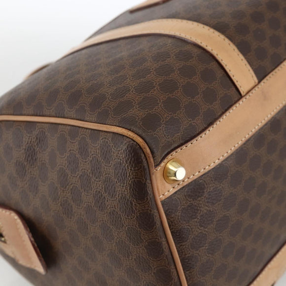 CELINE Macadam Canvas Hand Bag PVC Leather Brown Gold Auth bs34232