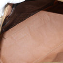 CELINE Macadam Canvas Hand Bag PVC Leather Brown Gold Auth bs34232-11