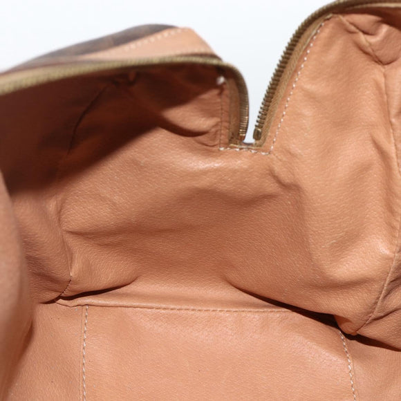CELINE Macadam Canvas Hand Bag PVC Leather Brown Gold Auth bs34232