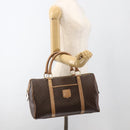 CELINE Macadam Canvas Hand Bag PVC Leather Brown Gold Auth bs34232-21