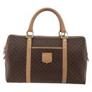 CELINE Macadam Canvas Hand Bag PVC Leather Brown Gold Auth bs34232-13