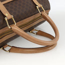 CELINE Macadam Canvas Hand Bag PVC Leather Brown Gold Auth bs34232-7