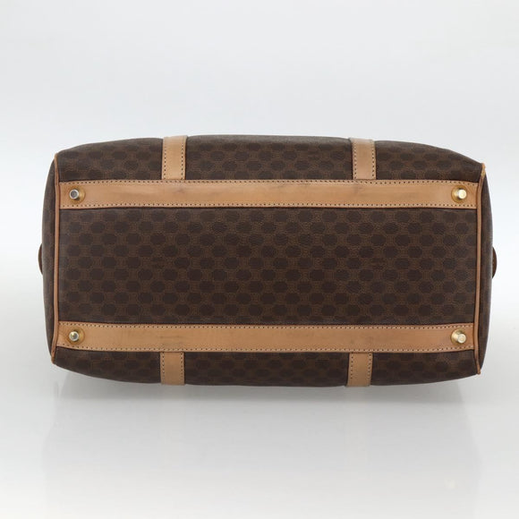CELINE Macadam Canvas Hand Bag PVC Leather Brown Gold Auth bs34232