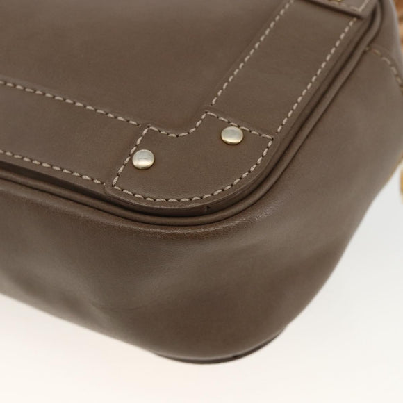 Chloe Clutch Bag Leather Brown Gold Auth bs34233
