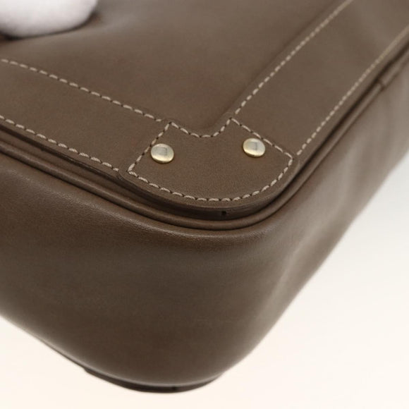 Chloe Clutch Bag Leather Brown Gold Auth bs34233