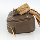 Chloe Clutch Bag Leather Brown Gold Auth bs34233-3