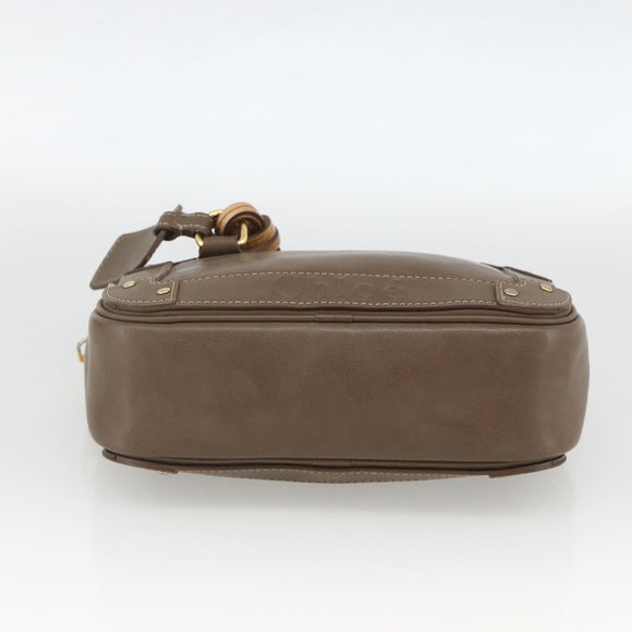 Chloe Clutch Bag Leather Brown Gold Auth bs34233