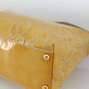 CHANEL Shoulder Bag Patent Leather Yellow Gold CC Auth bs34234-10