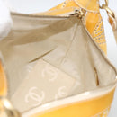 CHANEL Shoulder Bag Patent Leather Yellow Gold CC Auth bs34234-17
