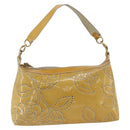 CHANEL Shoulder Bag Patent Leather Yellow Gold CC Auth bs34234-2