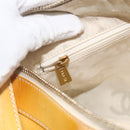 CHANEL Shoulder Bag Patent Leather Yellow Gold CC Auth bs34234-21