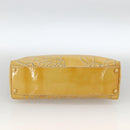 CHANEL Shoulder Bag Patent Leather Yellow Gold CC Auth bs34234-9