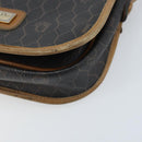 Christian Dior Honeycomb Canvas Shoulder Bag PVC Black Gold Auth bs34235-9