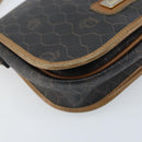 Christian Dior Honeycomb Canvas Shoulder Bag PVC Black Gold Auth bs34235-14