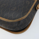 Christian Dior Honeycomb Canvas Shoulder Bag PVC Black Gold Auth bs34235-15