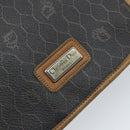 Christian Dior Honeycomb Canvas Shoulder Bag PVC Black Gold Auth bs34235-17