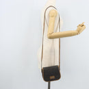 Christian Dior Honeycomb Canvas Shoulder Bag PVC Black Gold Auth bs34235-20