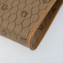 Christian Dior Honeycomb Canvas Shoulder Bag PVC Brown Gold Auth bs34236-10