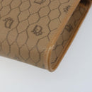 Christian Dior Honeycomb Canvas Shoulder Bag PVC Brown Gold Auth bs34236-12