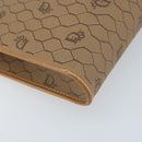 Christian Dior Honeycomb Canvas Shoulder Bag PVC Brown Gold Auth bs34236-13