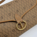 Christian Dior Honeycomb Canvas Shoulder Bag PVC Brown Gold Auth bs34236-14
